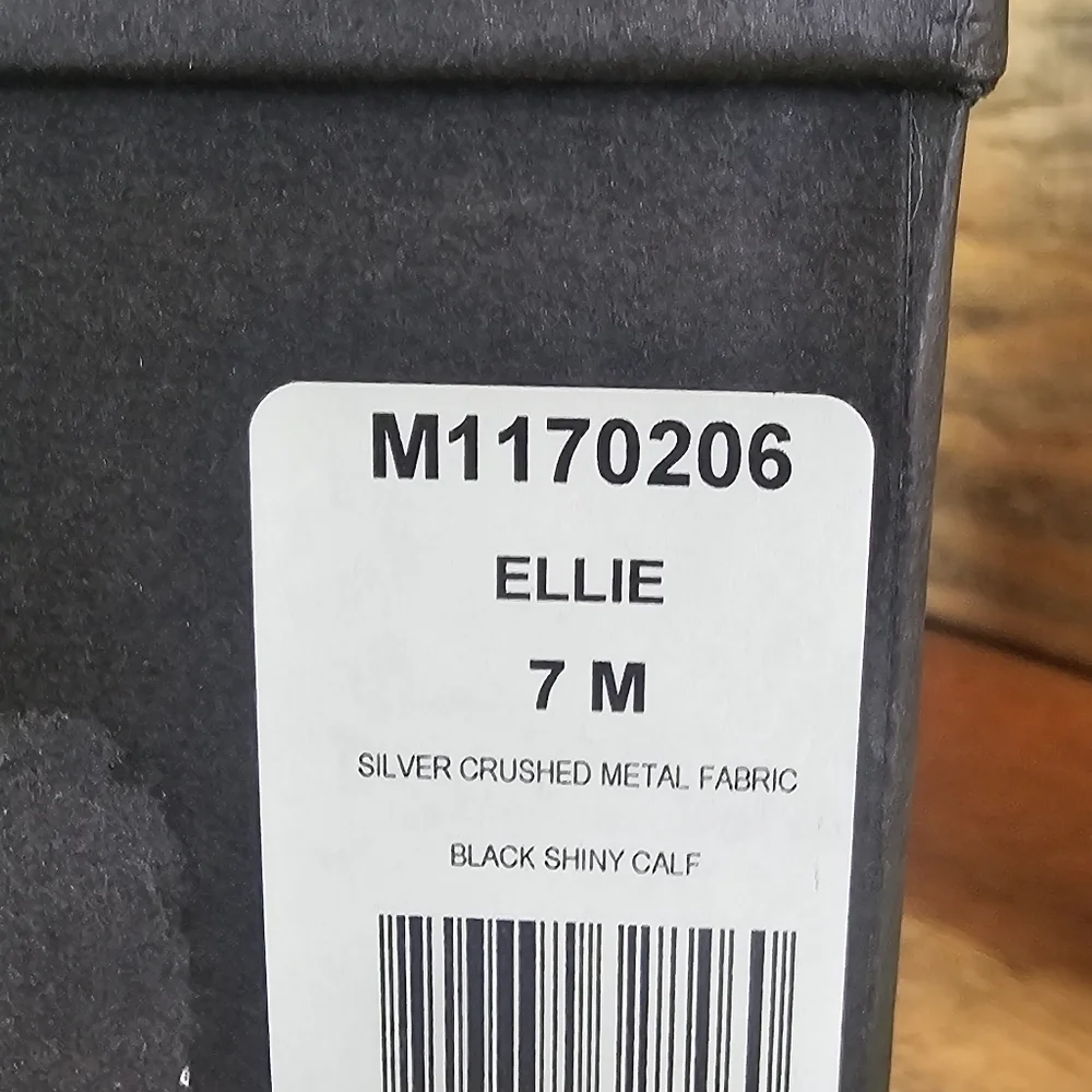 Rebecca Minkoff Ellie Silver Crushed Metal -Silver Sz 7 - Picture 8 of 11